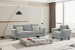 ZUN Fashionable living room sofa for 3 people, gray fabric W1927113300