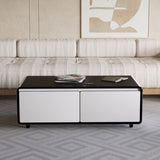 ZUN Modern Smart Coffee Table with Built-in Fridge, Bluetooth Speaker, Wireless Charging Module, Touch W1172141167