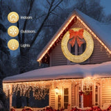 ZUN 60in Pre-Lit Outdoor Christmas Wreath Decoration, LED Metal Holiday Decor for Home Exterior, Garden 66228375