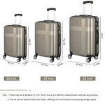 ZUN 3 Piece Luggage with TSA Lock ABS, Durable Luggage Set, Lightweight Suitcase with Hooks, Spinner W162573156