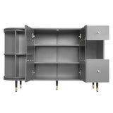 ZUN U_STYLE Rotating Storage Cabinet with 2 Doors and 2 Drawers, Suitable for Living Room, Study, and WF317495AAE