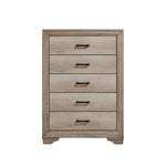ZUN 1pc Natural Finish Bedroom Chest of 5 Drawers w Black Hardware Bedroom Furniture Contemporary Design B011P146006