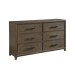 ZUN Dark Walnut Finish Dresser of 6 Drawers Classic Design Bedroom Furniture 1pc B011140394