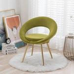 ZUN Olive Green Velvet Modern accent/Conversation Lounge Chair With Gold Plated Legs, unique W117065089