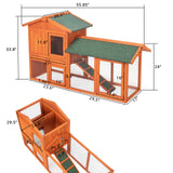 ZUN 61" Wooden Chicken Coop Hen House Rabbit Wood Hutch Poultry Cage Habitat 50800719