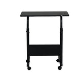 ZUN Removable P2 15MM Chipboard & Steel Side Table with Baffle Black 74686119