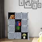 ZUN Cube Storage 12-Cube Closet Organizer Storage Shelves Cubes Organizer DIY Closet Cabinet with Doors 90598085