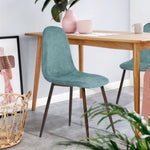 ZUN Set of 4 Scandinavian velvet chairs -Mint W131470748