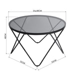 ZUN Modern Round Coffee Table with Black Glass and Metal Frame Central Coffee Table for Living Room W131458999