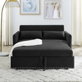 ZUN MH" Sleeper Sofa Bed w/USB Port, 3-in-1 adjustable sleeper with pull-out bed, 2 lumbar pillows and W119362742