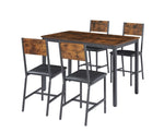 ZUN Dining Set for 5 Kitchen Table with 4 Upholstered Chairs, Rustic Brown, 47.2'' L x 27.6'' W x 29.7'' W1162107789