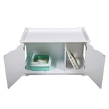 ZUN Cat Washroom Bench, Wood Litter Box Cover with Spacious Inner, Ventilated Holes, Removable W2181P155161