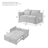 ZUN Chenille fabric pull-out sofa bed,sleeper loveseat couch with adjustable W848132157