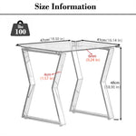 ZUN Stainless Steel End Table Silver Glass Table for Living Room W158980674