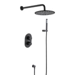 ZUN Thermostatic Complete Rainfall Shower System Bathroom Shower With Rough-in Valve, Handheld Shower in W105960123