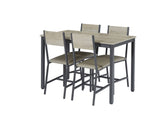 ZUN Dining Set for 5 Kitchen Table with 4 Upholstered Chairs, Grey, 47.2'' L x 27.6'' W x 29.7'' H. W1162107790