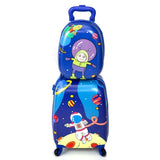ZUN 2 PCS Kids Luggage Set, 12" Backpack and 16" Spinner Case with 4 Universal Wheels, Travel Suitcase W2181P155109
