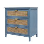 ZUN 3 Drawer Cabinet,Natural rattan,American Furniture,Suitable for bedroom, living room, study W688121899