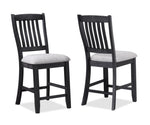 ZUN 2pc Farmhouse Counter Height Upholstered Dining Chair Stools Upholstered with Comfortable Gray B011P145259
