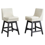 ZUN 26" Upholstered Swivel Bar Stools Set of 2, Modern Linen Fabric High Back Counter Stools with W1893123704