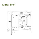 ZUN 36" Bathroom Vanity without Sink, Cabinet Base Only, Two Cabinets and Five Drawers, Solid Wood WF299664AAE