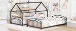 ZUN Twin Over Twin Metal Bunk Bed With Slide,Kids House Bed Black+Red MF313919AAJ