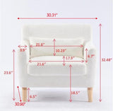 ZUN Single sofa chair for bedroom living room with four wooden legs W2272139540