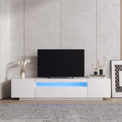 ZUN TV Cabinet Wholesale, White TV Stand with Lights, Modern LED TV Cabinet with Storage Drawers, Living W33140082