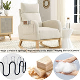 ZUN [Video] Welike 27.6"W Modern Accent High Backrest Living Room Lounge Arm Rocking Chair, Two Side W83472312