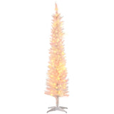 ZUN HOMCOM 6ft Tall Pencil Prelit Artificial Christmas Tree Holiday Décor with 360 Colorful Surface W2225137781
