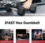 ZUN Rubber Coated Hex Dumbbells, Home Gym Training Hex Dumbbell with Metal Handle, 20lbs Free Weights in 19926394