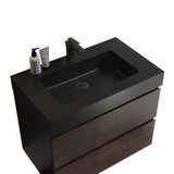 ZUN Alice-30W-105,Wall mount cabinet WITHOUT basin,Walnut color,With two drawers W1865107123