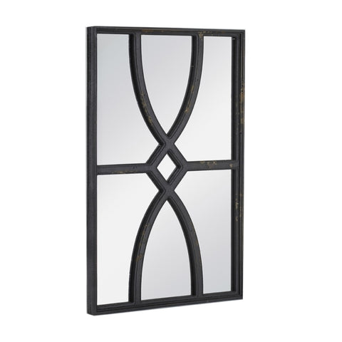 ZUN 16" x 23" Rectangular Wooden Wall Mirror with Antique Black Frame, Vertical or Horizontal Home Decor W2078124316