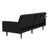 ZUN ADJUSTABLE SOFA in Black Faux Leather B089127413