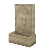 ZUN 25x13x39" High Sandstone Buddha Fountain, Indoor Outdoor Water Fountain with Light W2078124545