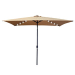 ZUN Outdoor Patio Umbrella 10 Ft x 6.5 Ft Rectangular Market Table Umbrella with Crank and Push Button 15489620