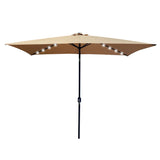 ZUN Outdoor Patio Umbrella 10 Ft x 6.5 Ft Rectangular Market Table Umbrella with Crank and Push Button 15489620