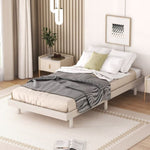 ZUN Modern Design Twin Size Floating Platform Bed Frame for White Washed Color W697123288