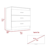 ZUN Bethage 3-Drawer Dresser White B06280072