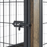 ZUN Furniture type dog cage iron frame door with cabinet, two door design, Rustic W1903P151284