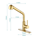ZUN Single Handle Kitchen Sink Faucet with Pull Out Sprayer W2287P154031