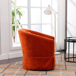 ZUN 360-degree Swivel Accent Armchair Linen Blend Orange W676102325