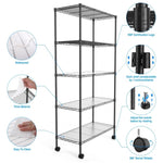 ZUN 2 Pack 5 Tier Shelf Wire Shelving Unit, NSF Heavy Duty Wire Shelf Metal Large Storage Shelves Height W1550123513