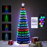 ZUN 6 ft Pre-lit Artificial Christmas Tree with lighted star finial & 282 pcs RGB fairy LED lights for 55840695