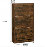 ZUN [New Design] Three-tier wooden shoe cabinet for storing 18-20 pairs of shoes-Grey W2272140315