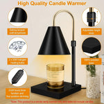 ZUN Candle Warmer, Candle Warmer Lamp with Timer Dimmable and Adjustable Height Candle Lamp Warmer 89589356