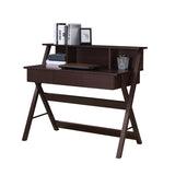 ZUN Techni Mobili Writing Desk with Storage, Wenge RTA-8400-WN