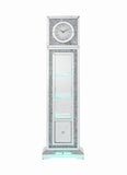 ZUN ACME Noralie GRANDFATHER CLOCK W/LED Mirrored & Faux Diamonds AC00354
