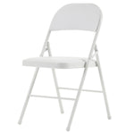 ZUN 4pcs Elegant Foldable Iron & PVC Chairs for Convention & Exhibition White 68564709