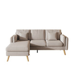 ZUN 3020 L-shaped sofa with footrests can be left and right interchangeable plus double armrests 84.6" W127863307